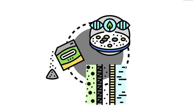 Diagram a bacteria free environment concept. Showing a petri dish with genetic elements. A package dispensing treatment. And cultivated areas