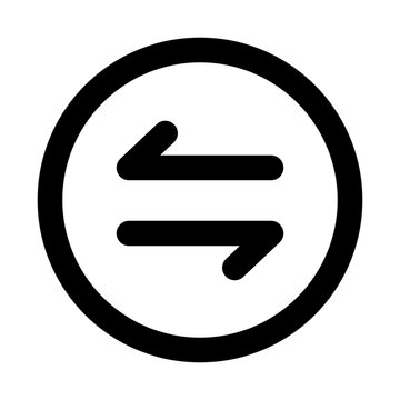 Exchange and transfer arrow symbol inside a circle