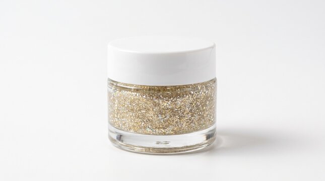 Glitter primer gel tube isolated on white background makeup product.