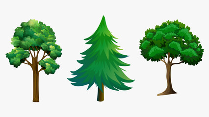 Fototapeta premium Collection of Cartoon Tree