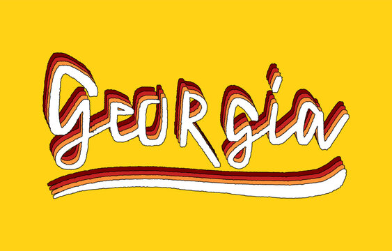 Georgia Hand Lettering with Colorful Layered Shadow