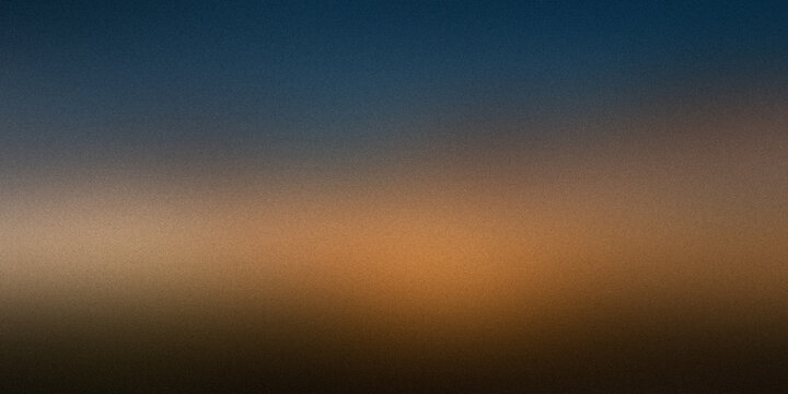 Sunset abstract background with warm orange and blue gradient and noise.