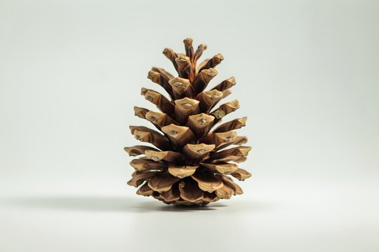 Natural Pine Cone on White Background &ndash; Rustic Woodland and Christmas Decoration