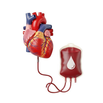 Human heart with pacemaker device illustration