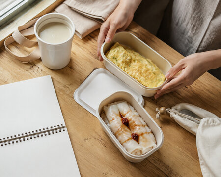 Taiwanese breakfast served in reusable containers