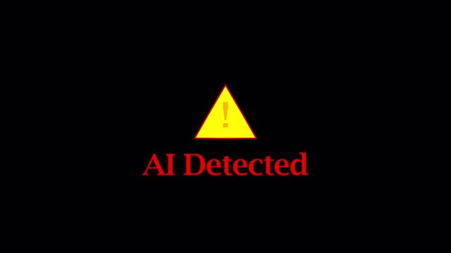  Animated AI Detected Warning Animation  in 4K animation with alpha channel  Alert Icon with  Screen, Pulsing Caution Sign on transparent background 