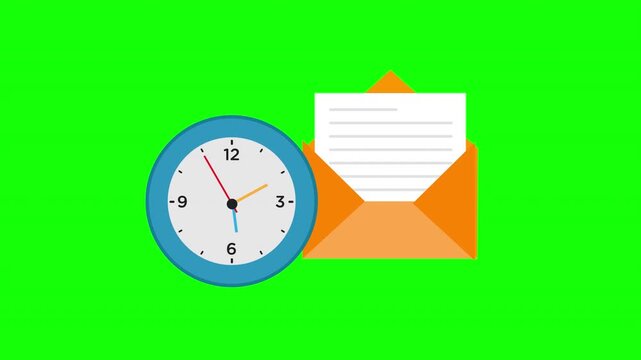 Email Reminder and Deadline Concept with Clock and Envelope for Time Sensitive Business Communication