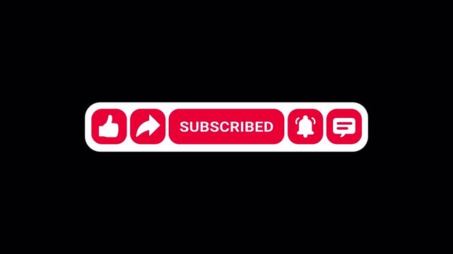 Like, share, subscribe, notification, and comment panel button animation CTA for youtube