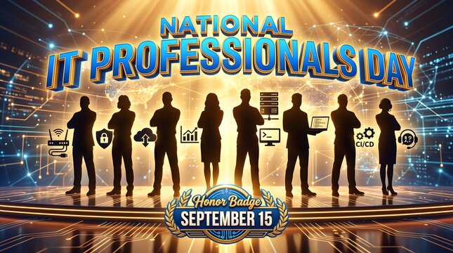 Group of IT Professionals Silhouette for IT Professionals Day