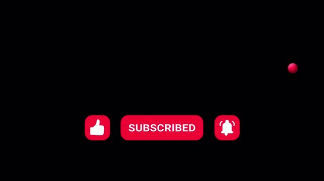 Like, subscribe, and notification button pop up animation activated by bouncing ball above it. For online video streamer, vlogger, and youtube. Alpha channel