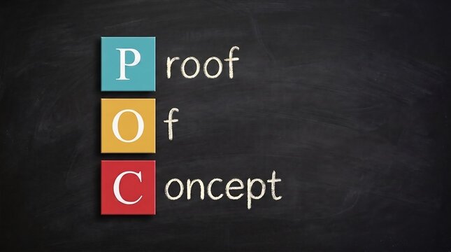 POC Acronym With Proof Of Concept Written On Chalkboard For Business Strategy