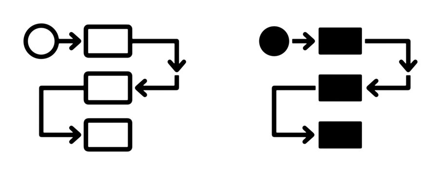 Process Flowcharts, Workflow Diagrams, Business Logic, Decision Trees, Simple Icons