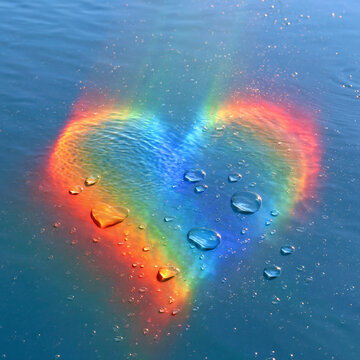 water drops on rainbow