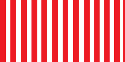 Obraz premium Abstract geometric background with red and white vertical stripes, classic vibrant repeating pattern with alternating parallel lines.