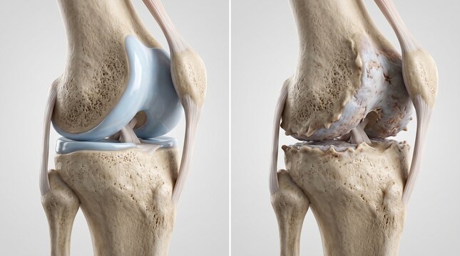 Osteoarthritis of the Knee &mdash; Healthy Joint vs Degenerated Joint