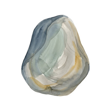 Abstract watercolor stone shape with soft pastel tones for design