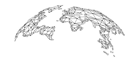 Global World Map Network Connectivity Technology Business Vector © victoria
