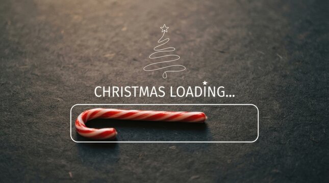 Christmas Loading Progress Bar with Candy Cane