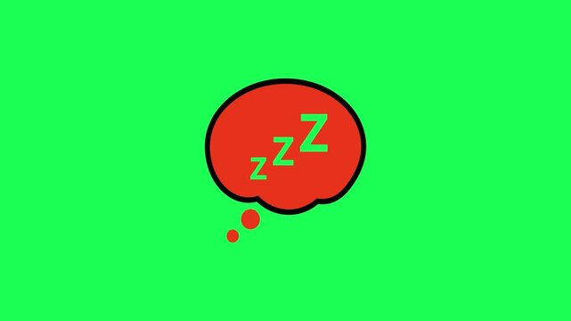 Sleeping thought bubble illustration on a vibrant green background