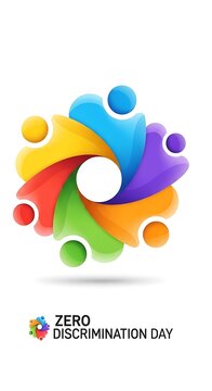 Zero Discrimination Day colorful symbol.