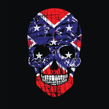 skull in the American Confederate flag