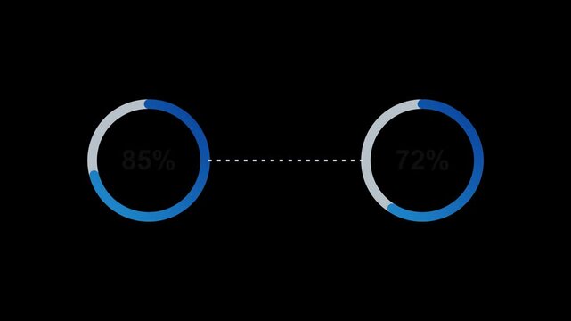 Percentage Statistic Reveal Animation Blue Data Visualization Business Performance Results Growth Analysis Infographic Presentation.