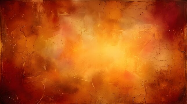 Textured abstract background with warm orange and brown hues resembling brushed metal or aged canvas.