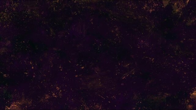 Ethereal Cosmic Purple And Stardust Gold Abstract Grunge Background With Random Brush Strokes For Majestic Space Video Projects