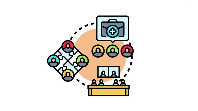 People icons symbolizing diverse groups and individuals connecting for mainstream engagement, team collaboration, and business expansion, communication and the integration process