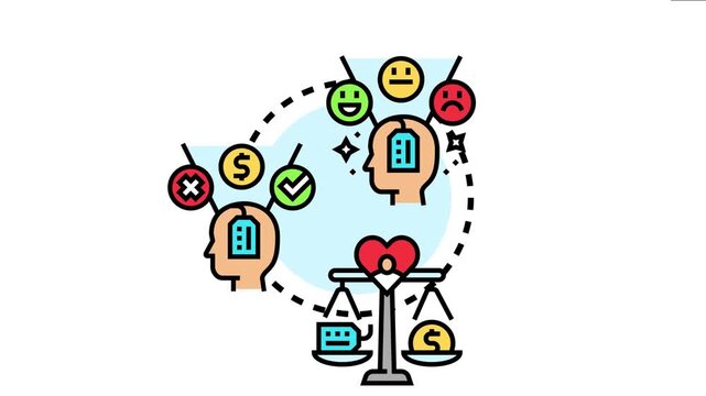 Analyzing human thinking predicting choices and evaluating outcomes, this concept illustrates insights into psychology, data processing, and cause and effect relationships influencing daily life