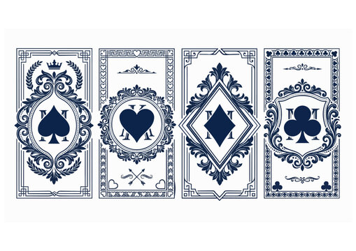 Luxury Playing Card Suit Monogram Vector Collection