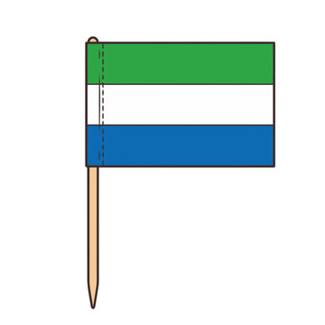 Flag of Sierra Leone on a toothpick