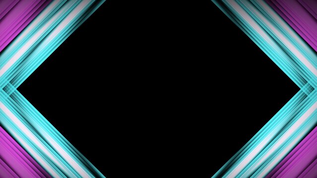 Abstract Neon Geometric Diamond Frame Background with Dark Copy Space