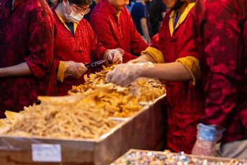 Fototapeta premium Dried Goods Vendor at Dihua Street New Year Market