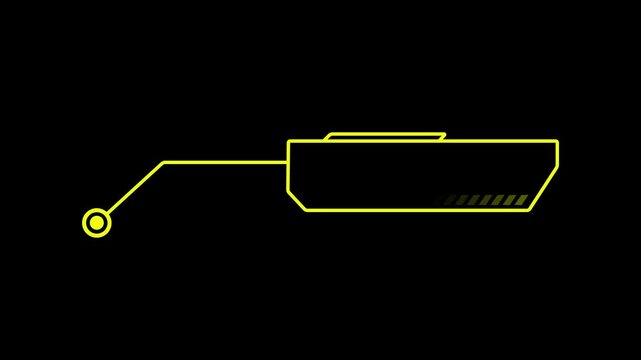 HUD callout rectangle text box animation. HUD elements rectangle frame lines callout animation. callous rectangle - mov - Futuristic HUD Elements. Technology High Resolution 4k video with alpha