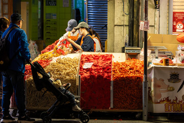 Fototapeta premium Dried Goods Vendor at Dihua Street New Year Market