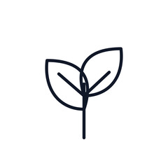 Fototapeta premium Sustainability eco leaf vector icon for environmental protection green business renewable resources climate action 