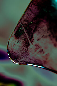 Grunge texture of old fan propeller applied with abstract purple false color style filter