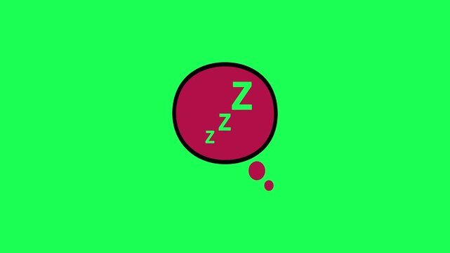 Sleeping concept with zzz letters in a speech bubble illustration