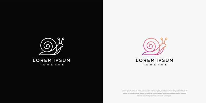 Minimalist Snail Logo Design with Text Placeholder