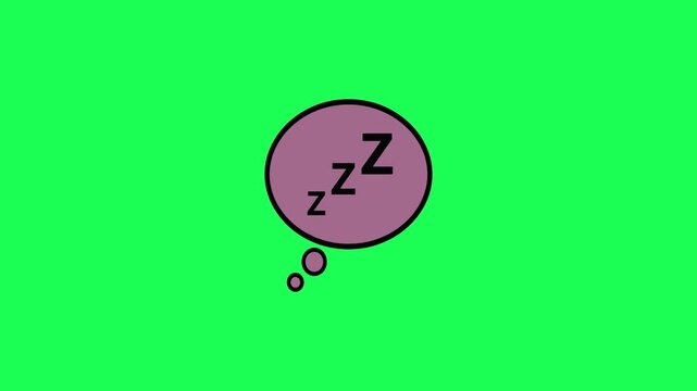 Cartoon sleep bubble with zs on a vibrant green background
