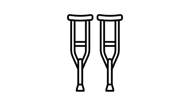 Forearm crutches icon for disability walking support.