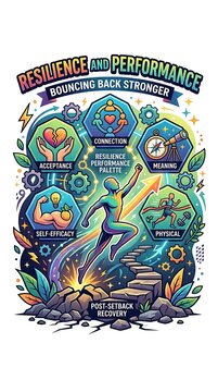 Resilience and performance infographic showing growth after setbacks