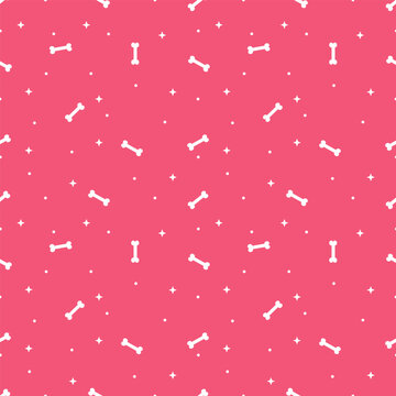 Cute Pastel Red Dog Bone Seamless Pattern Vector