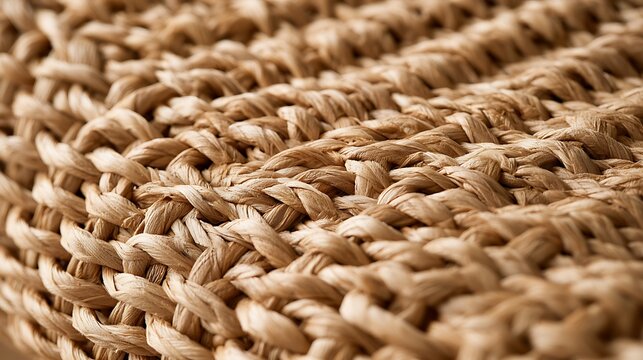 Close up macro view of natural woven fiber texture.