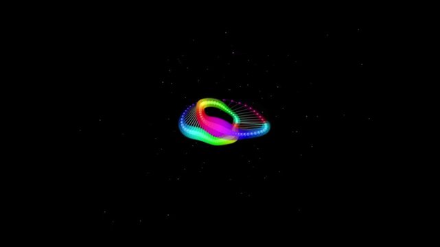 Magenta 3D Mobius Loop Quantum Network Motion Graphic Background