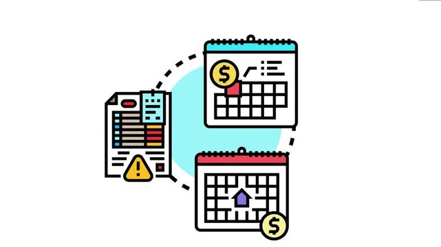 Billing installment terms concept a payment schedule agreement, managing financial repayments, planning future money transactions, and monitoring due dates for debt obligations