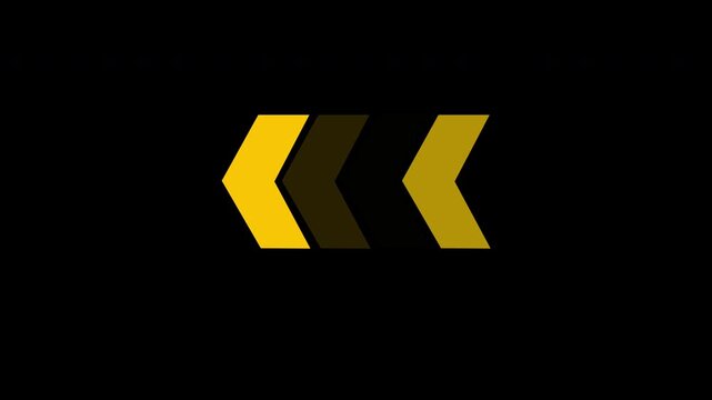 Swiping Golden Yellow Arrows Left Directional Motion Graphic Animation