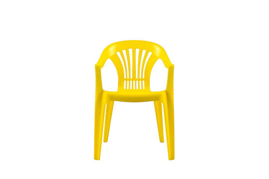 Yellow plastic monobloc chair outdoor garden furniture