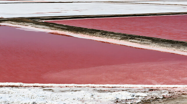 Pink Salt Flats Abstract Landscape